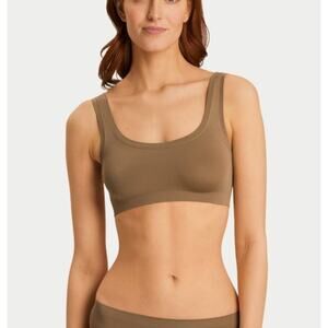 Hanro Touch Feeling Braletts XS Walnut Scoop Crop Tank Top Soft NEW $110